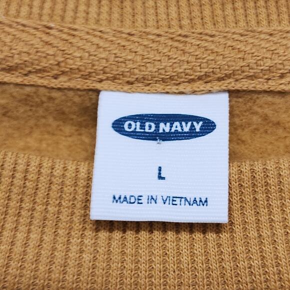 Old Navy Sweatshirt Womens L Tan Crew Neck Bring It Metallic Graphic Pullover - Picture 4 of 10